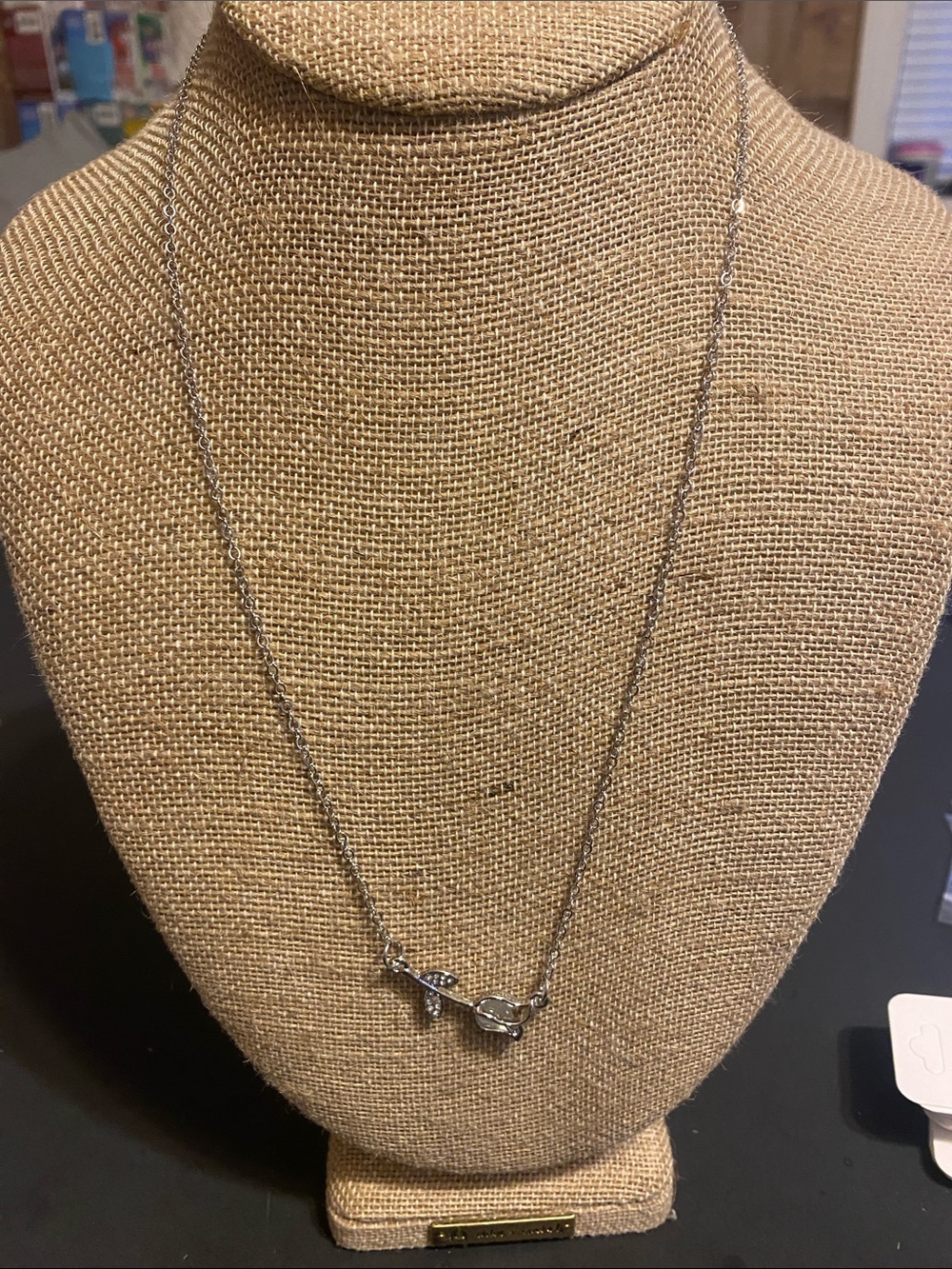 Sterling Silver Rose Pendant Necklace in Silver